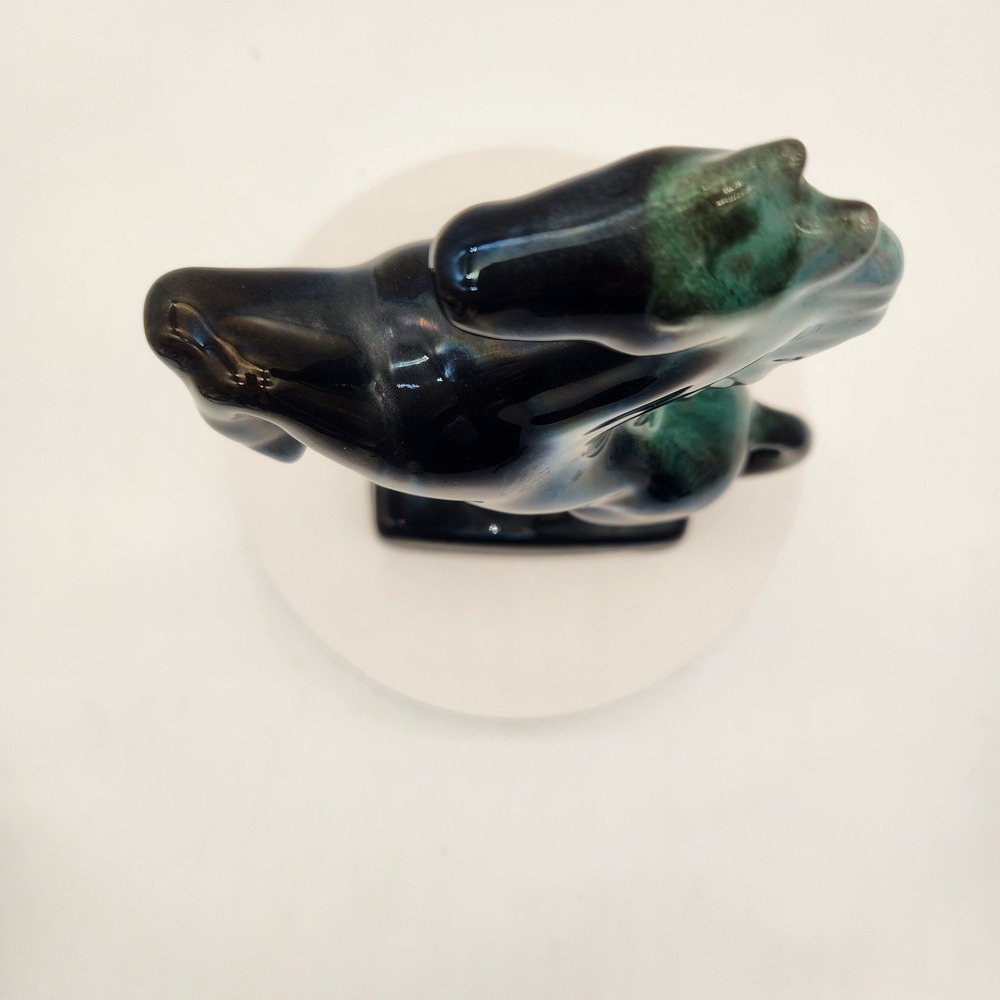 Blue Mountain Pottery (BMP) Rearing Stallion Figurine MCM Teal Drip Glaze Canada - Picture 9 of 11